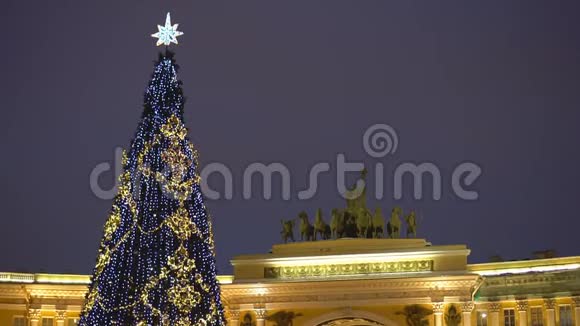宫殿广场上的圣诞树视频的预览图