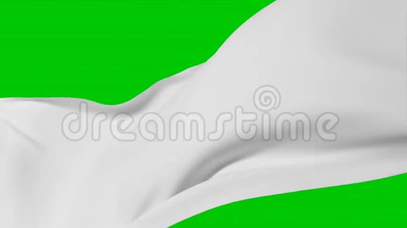 美丽的白丝布在无风无缝的绿色屏幕中摇摆柔性轻纺慢幅三维立体动画视频的预览图