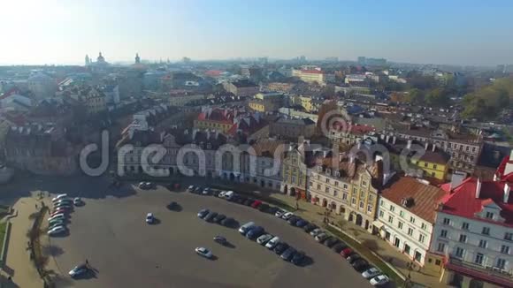 波兰卢布林老城空中镜头视频的预览图