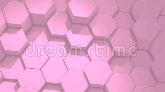 粉红色六角形网格的循环运动视频的预览图