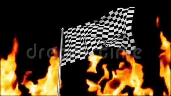 带有火焰背景的种族旗视频的预览图