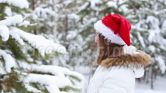 戴圣诞帽的悲伤女人视频的预览图