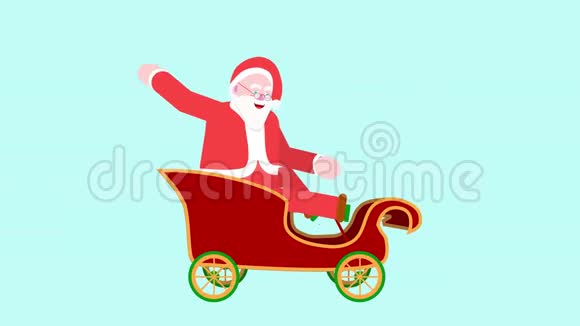 圣诞老人骑着踏板雪橇视频的预览图