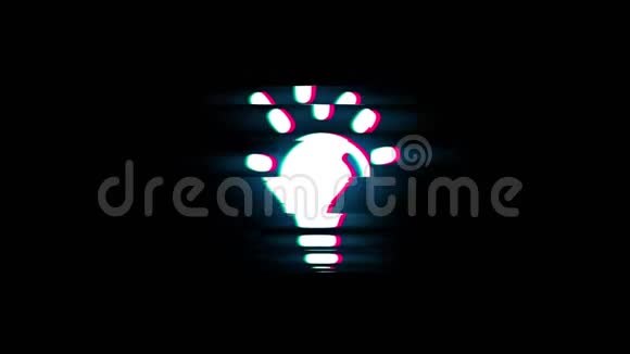 灯泡灯符号的闪烁复古动画视频的预览图