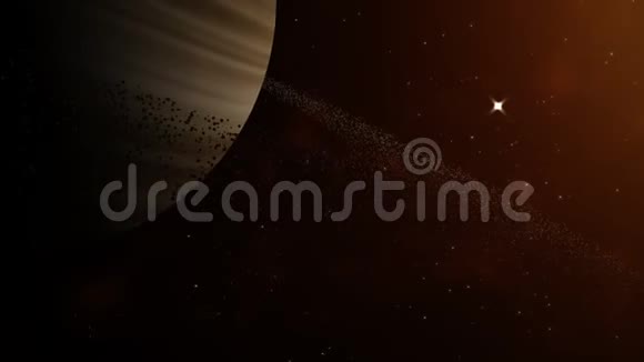拥有冰粒环的巨型气体星球附近的红矮星视频的预览图