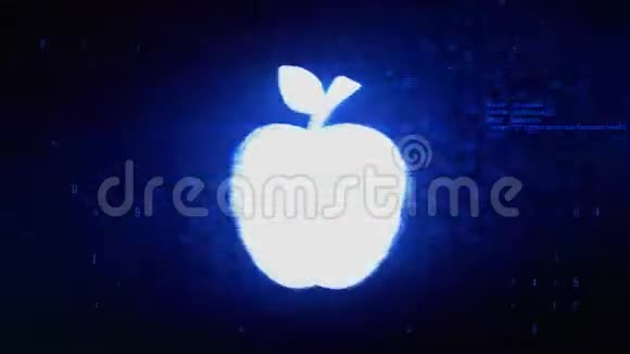 苹果符号数字像素噪声误差动画视频的预览图