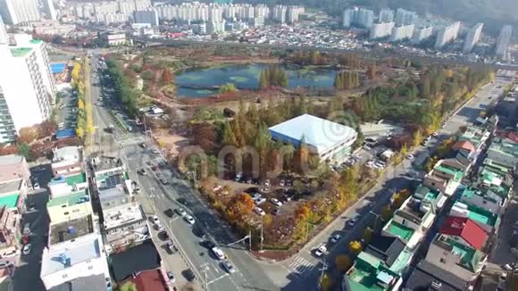韩国庆尚南道吉海延吉公园鸟瞰图视频的预览图