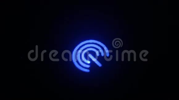 黑色调制解调器上闪烁的蓝色Wifi符号宏CU视频的预览图