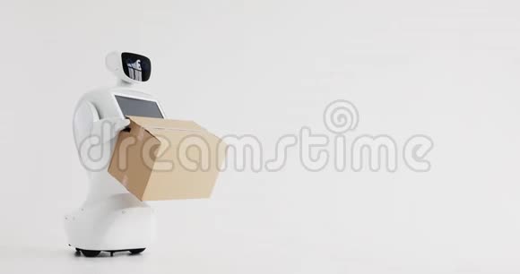 机器人送包裹交付概念现代机器人技术视频的预览图