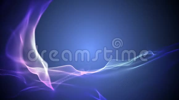 数字波背景摘要标题深紫色模糊动画的粒子无缝视频的预览图
