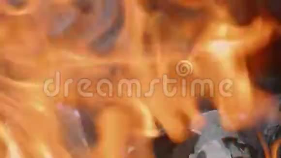 火焰烤架里着火了烧烤烧烤多利射击视频的预览图