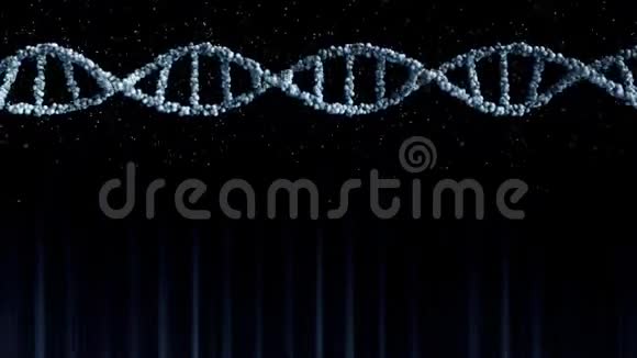 蓝色DNA分子模型空间为文字或图形可循环运动背景视频的预览图