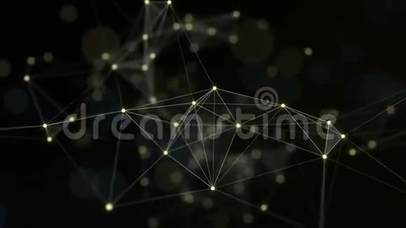 抽象线三角形和点的屈体黄金背景循环动画视频的预览图