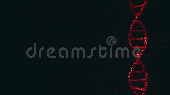 移动红色DNA分子模型空白处为定制内容可循环运动背景视频的预览图