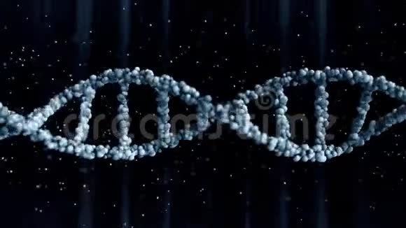 移动蓝色DNA分子模型空白处为定制内容可循环运动背景视频的预览图