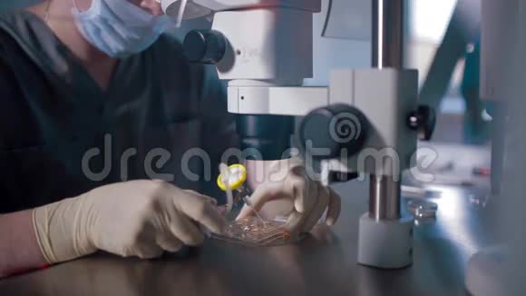 冷冻卵子精子储存在盒子液氮中视频的预览图