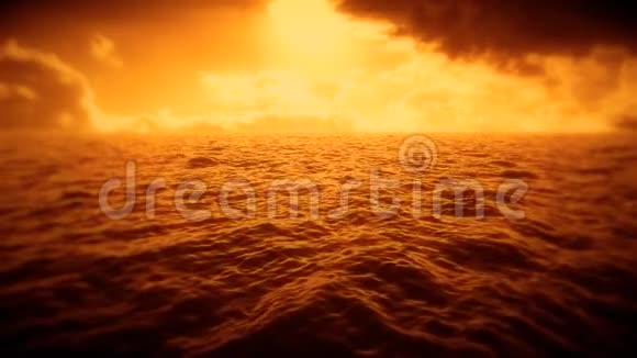橙色的海洋天空云的内部标志场景背景视频的预览图