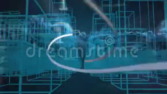 深蓝色背景下的二进制编码视频的预览图