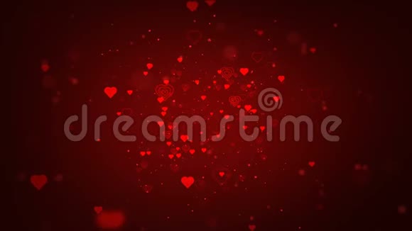 情人节的情人节主题是红色心形图案红色背景流动视频的预览图