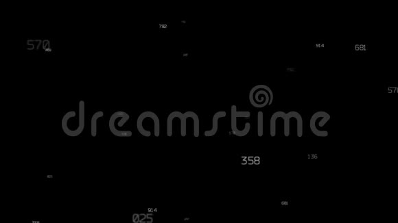 黑色背景高清1920x1080空间内白色数字的快速计数视频的预览图
