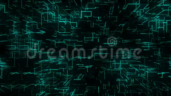 三维空间计算机连接和网络中的抽象数字管道背景视频的预览图