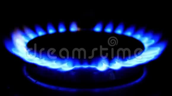 煤气炉的蓝色火焰视频的预览图