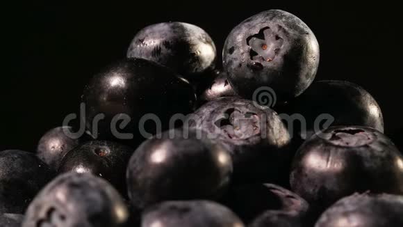 黑色背景的蓝莓视频的预览图