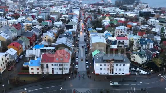 雷克雅未克市中心航空冰岛冬季视频的预览图