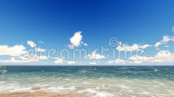高清海海景自然背景海视频的预览图