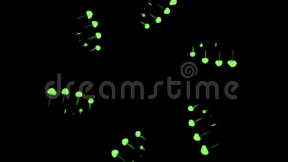 绿色墨水溶解在水中的黑色背景与卢马哑光计算机仿真的三维渲染注入水视频的预览图