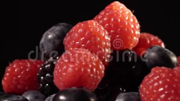 黑色背景的蓝莓视频的预览图