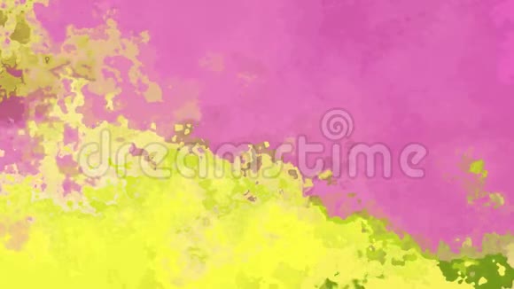 动画彩色彩色背景无缝环视频水彩画效果婴儿粉石灰绿黄颜色视频的预览图