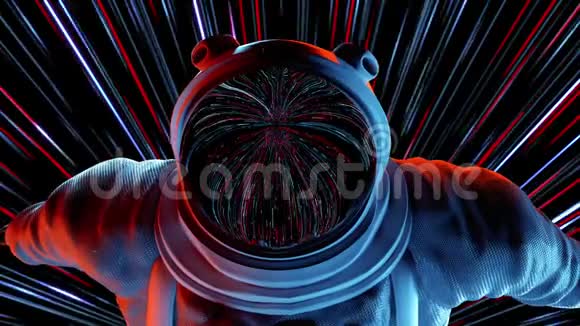 英雄男太空人在太空中戴盔的史诗视频的预览图