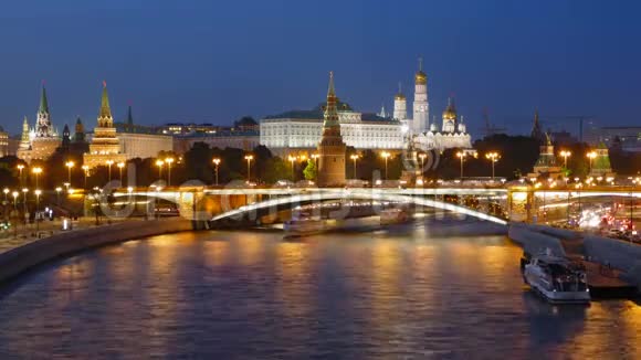 莫斯科克里姆林宫的夜晚视频的预览图