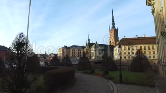 瑞典斯德哥尔摩最古老的建筑之一里达霍尔姆教堂视频的预览图