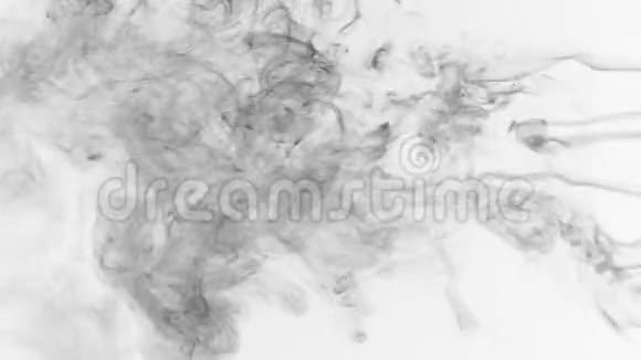 白色背景上的五行黑烟很漂亮的烟线视频的预览图