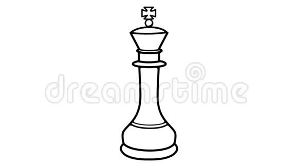 国际象棋女王白板动画4K镜头视频的预览图