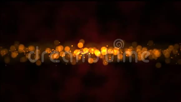 用bokeh抽象黄金粒子背景华丽的节日和婚礼背景视频的预览图