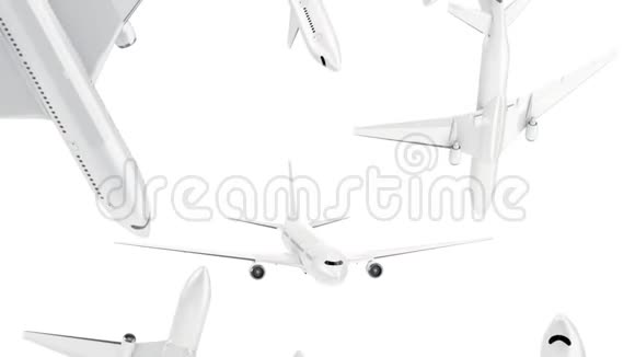 空白白色飞机坠落模型循环开关视频的预览图