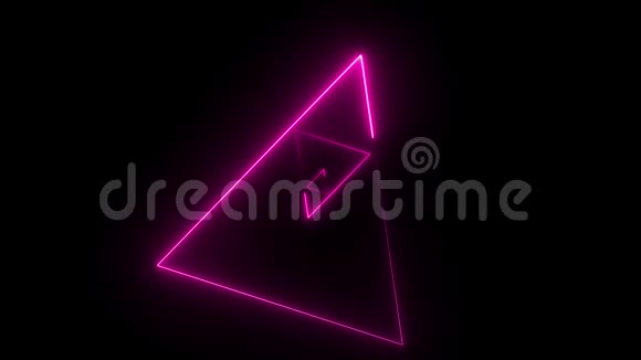 带有隧道效应的背景霓虹灯三角形形状视频的预览图