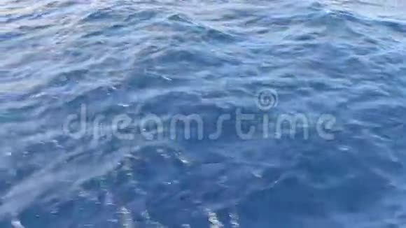 蓝色海水从移动的船上经过视频的预览图