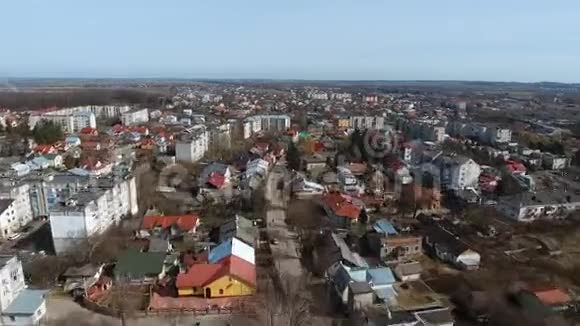空中乌克兰桑比尔老城无人机时间图视频的预览图