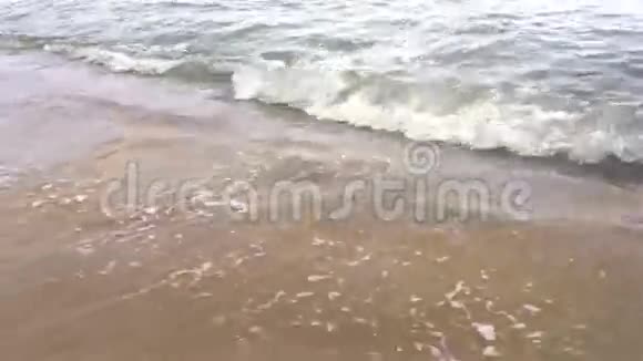 沙滩上海水的软波声视频的预览图