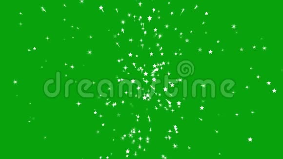 星星发射与绿色屏幕背景视频的预览图