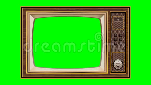 放大一台装有水平绿色屏幕的旧电视机视频的预览图