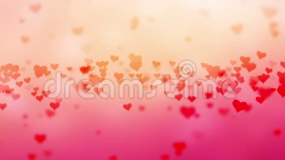 动画粉红红心情人节背景视频的预览图