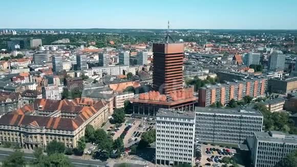 波兰波兹南城市景观的空中拍摄视频的预览图