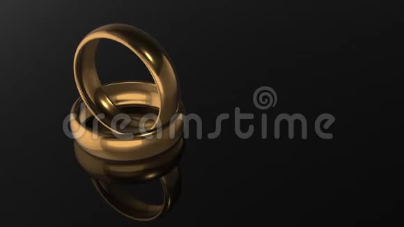 黑色背景上的结婚戒指视频的预览图