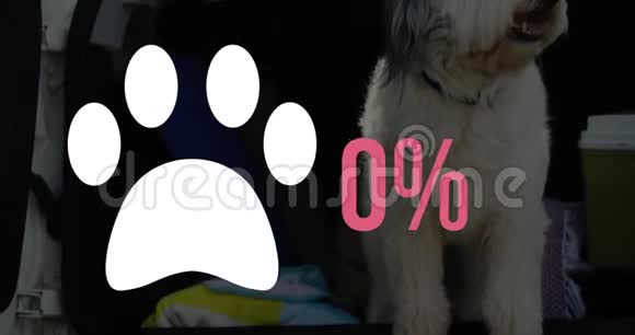 狗爪的形状和增加颜色4k的填充百分比视频的预览图