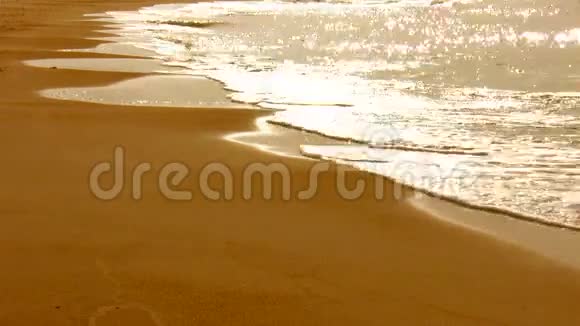 金色的海浪和海滩视频的预览图